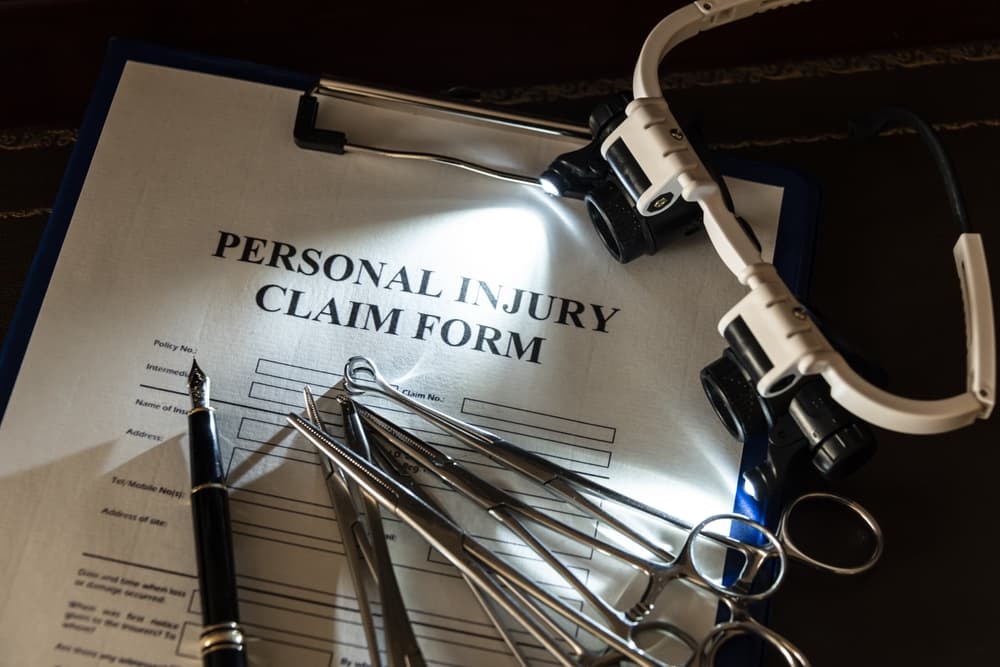Personal injury claim form.